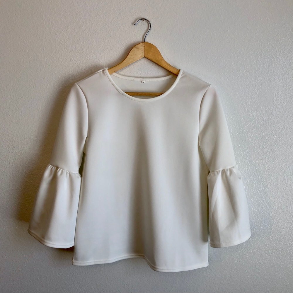 White Blouse with Bell Sleeves